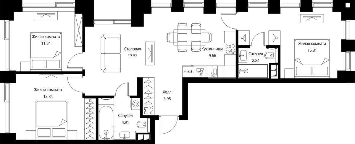 Планировка 79.4 м²