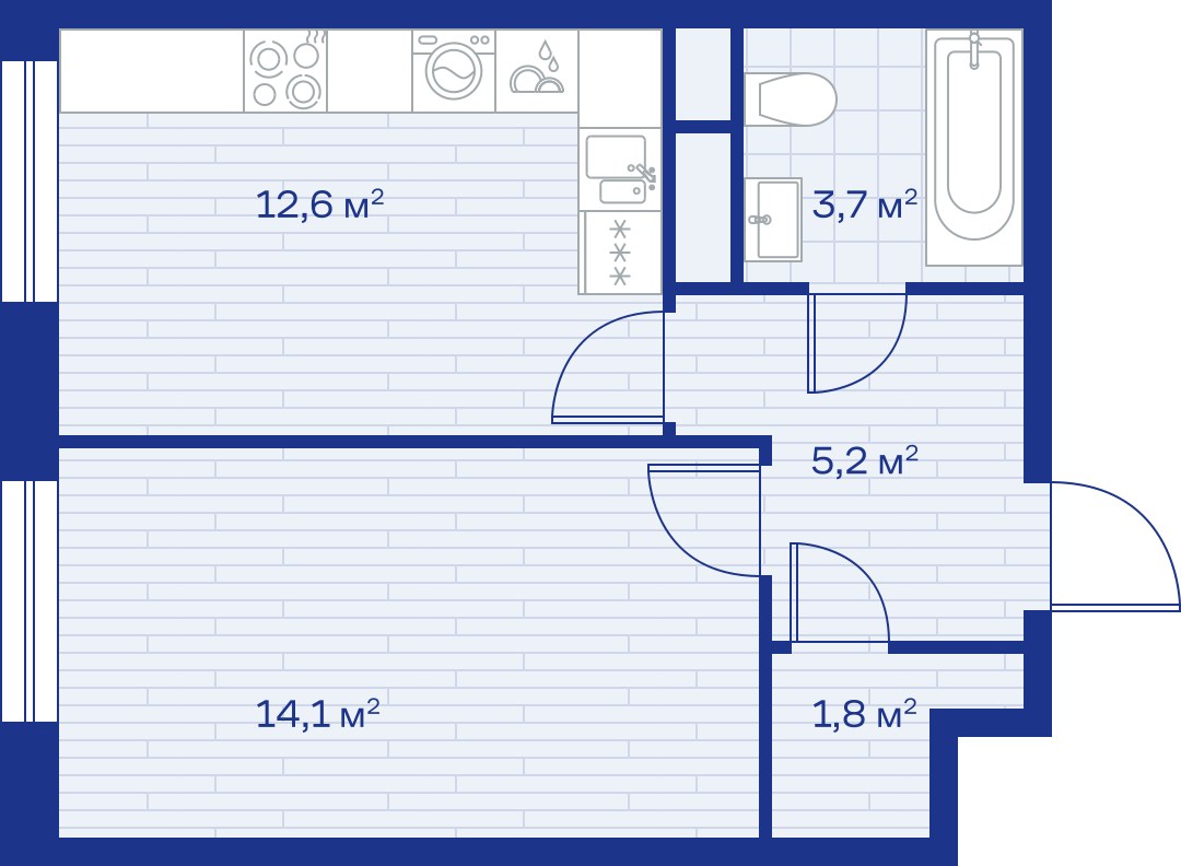 Планировка 37.0 м²