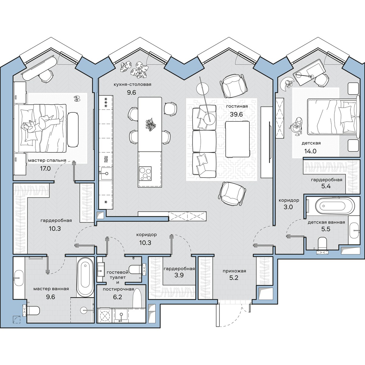 Планировка 139.6 м²