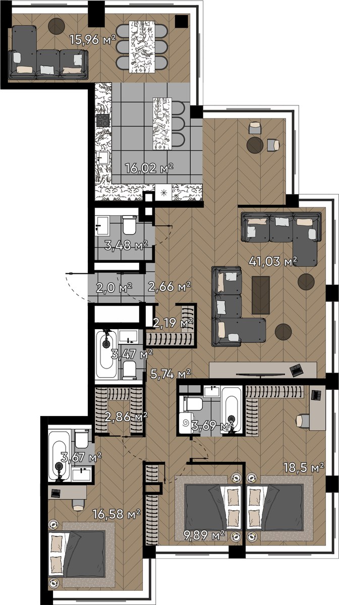 Планировка 147.74 м²