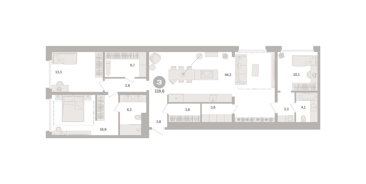 Планировка 119.6 м²