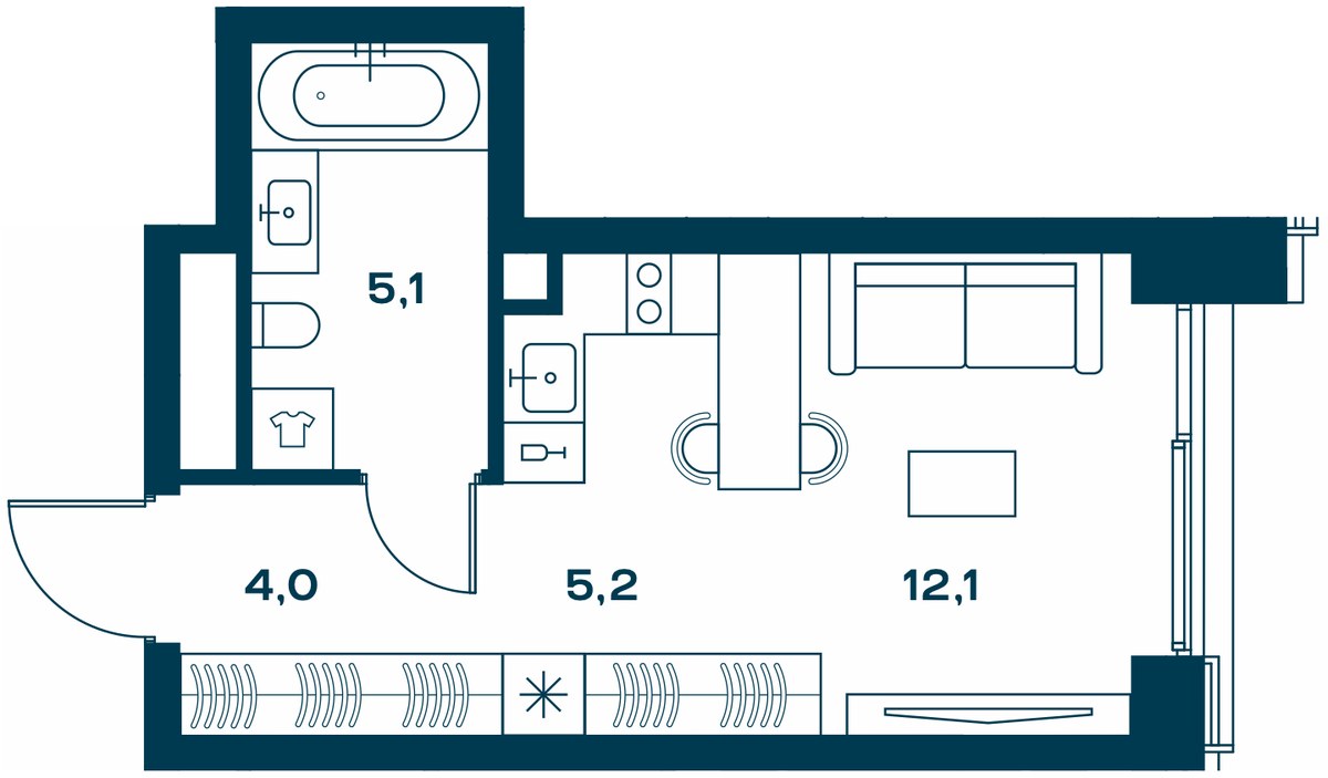 Планировка 26.8 м²
