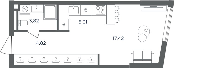 Планировка 31.37 м²
