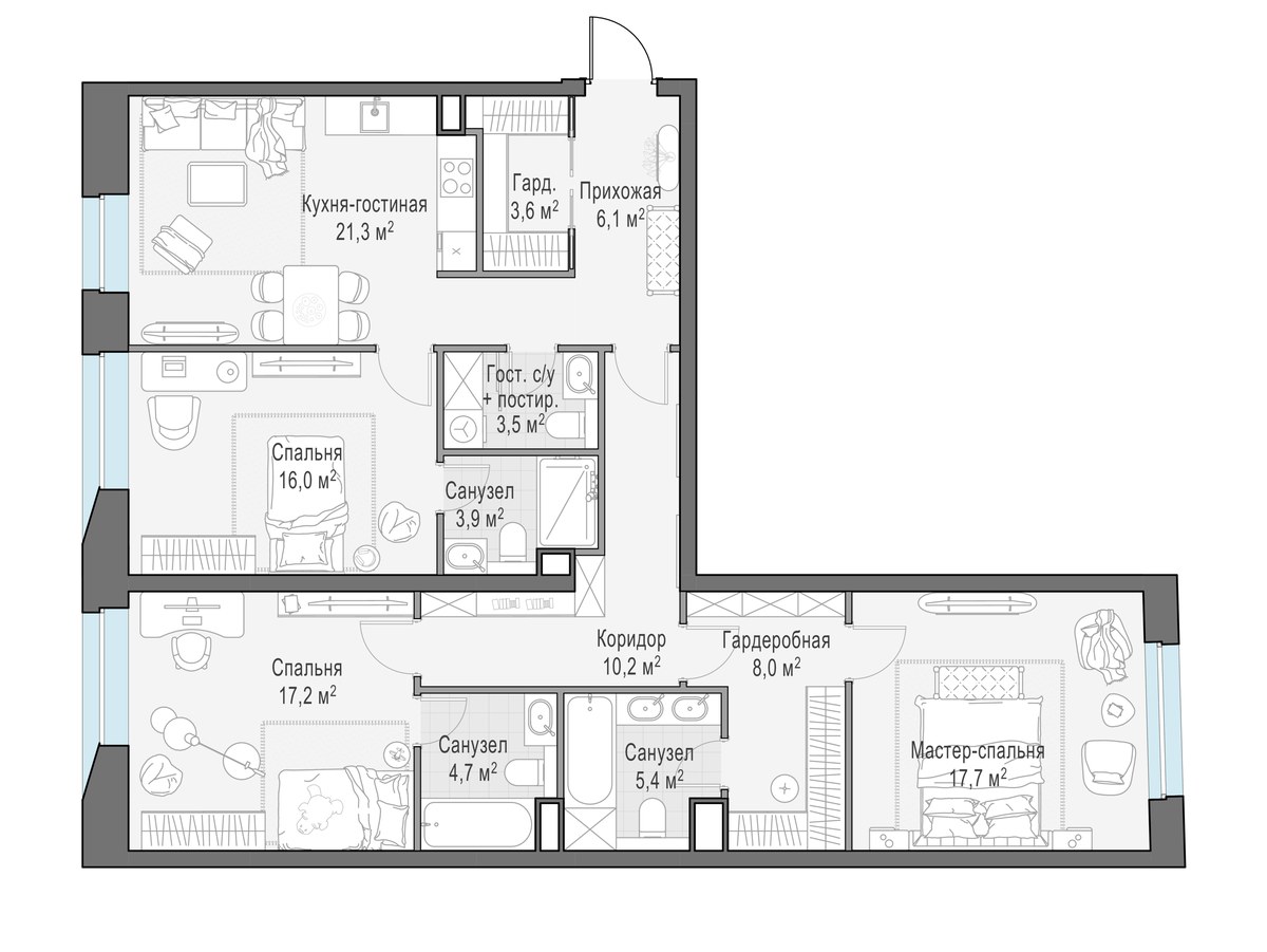 Планировка 119.8 м²