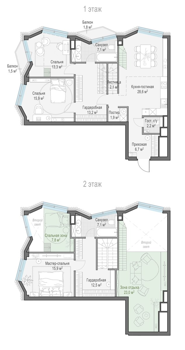 Планировка 125.9 м²