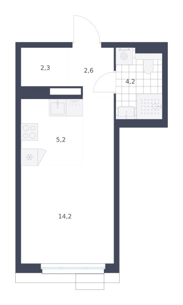 Планировка 28.5 м²