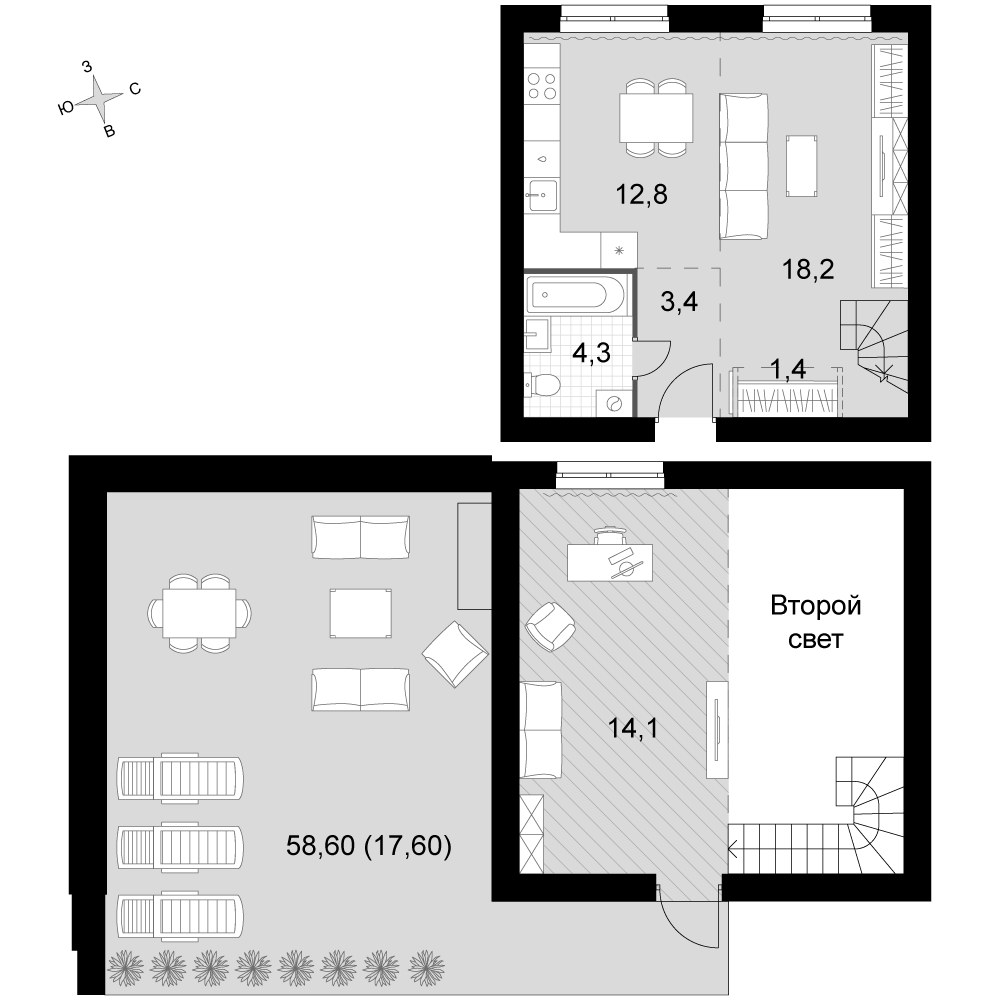 Планировка 71.8 м²