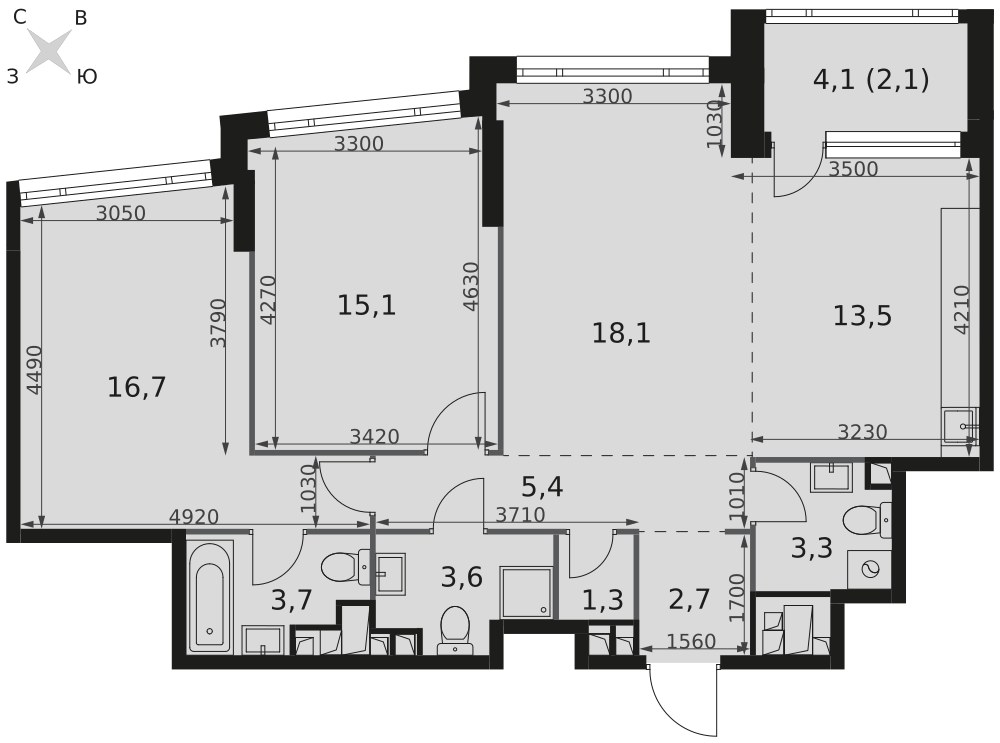 Планировка 85.5 м²