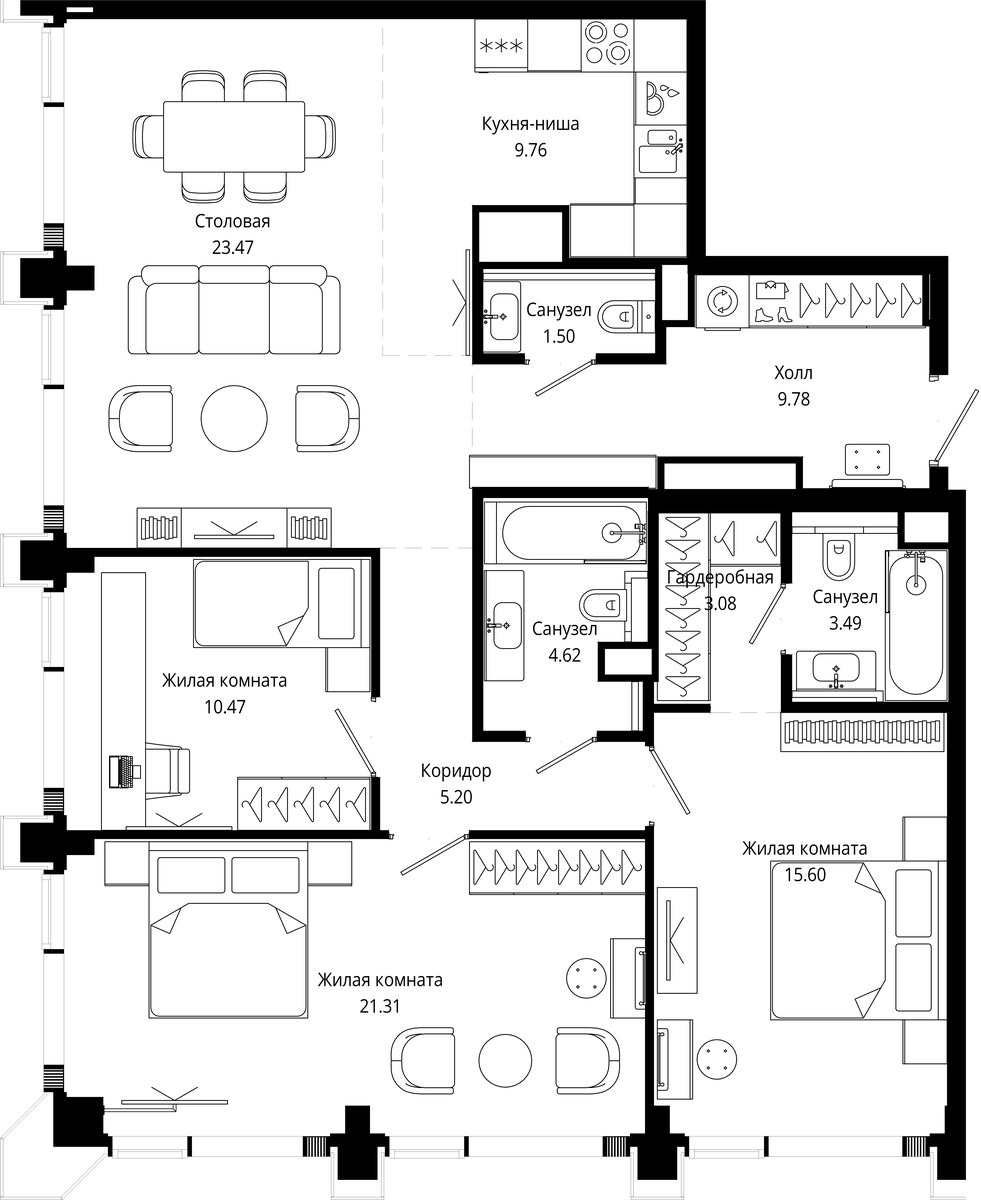 Планировка 110.6 м²