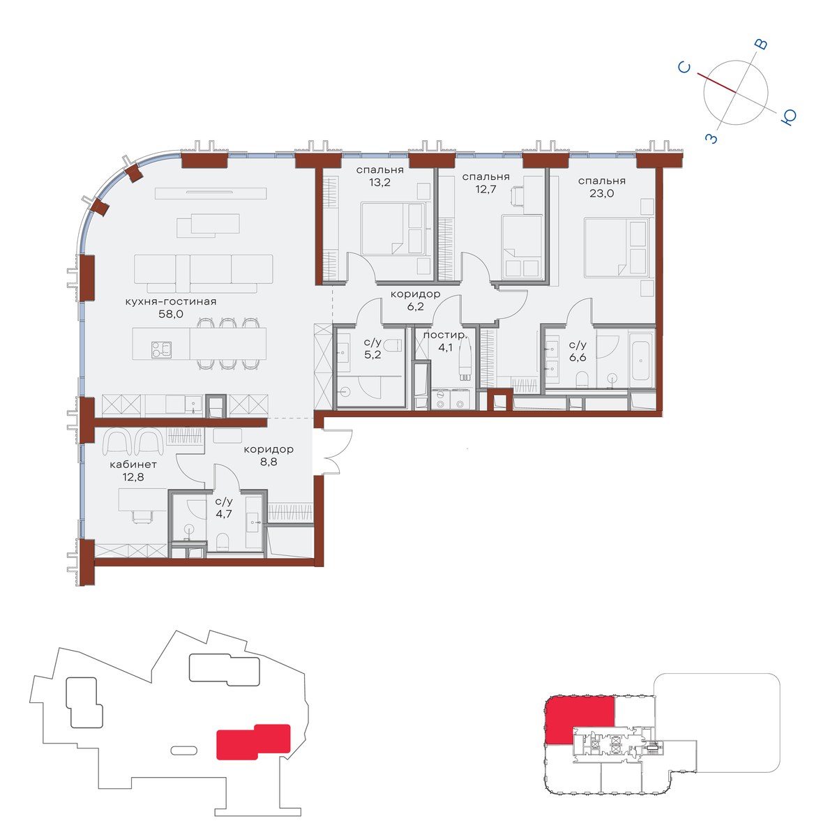 Планировка 155.3 м²