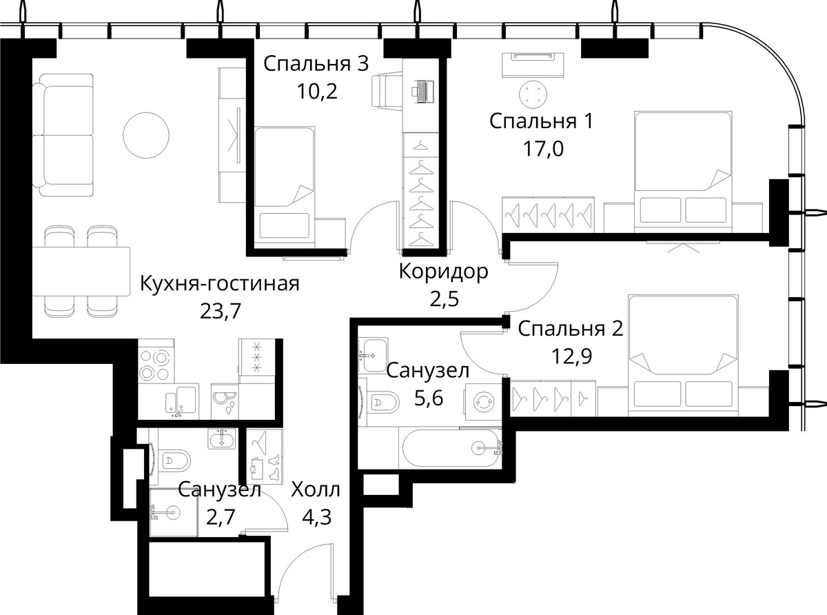 Планировка 78.9 м²
