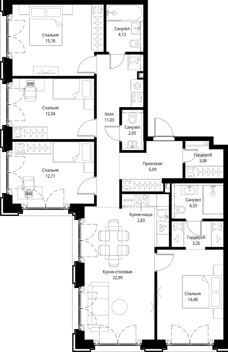 Планировка 114.2 м²