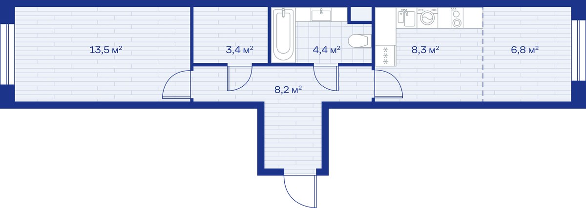 Планировка 45.0 м²