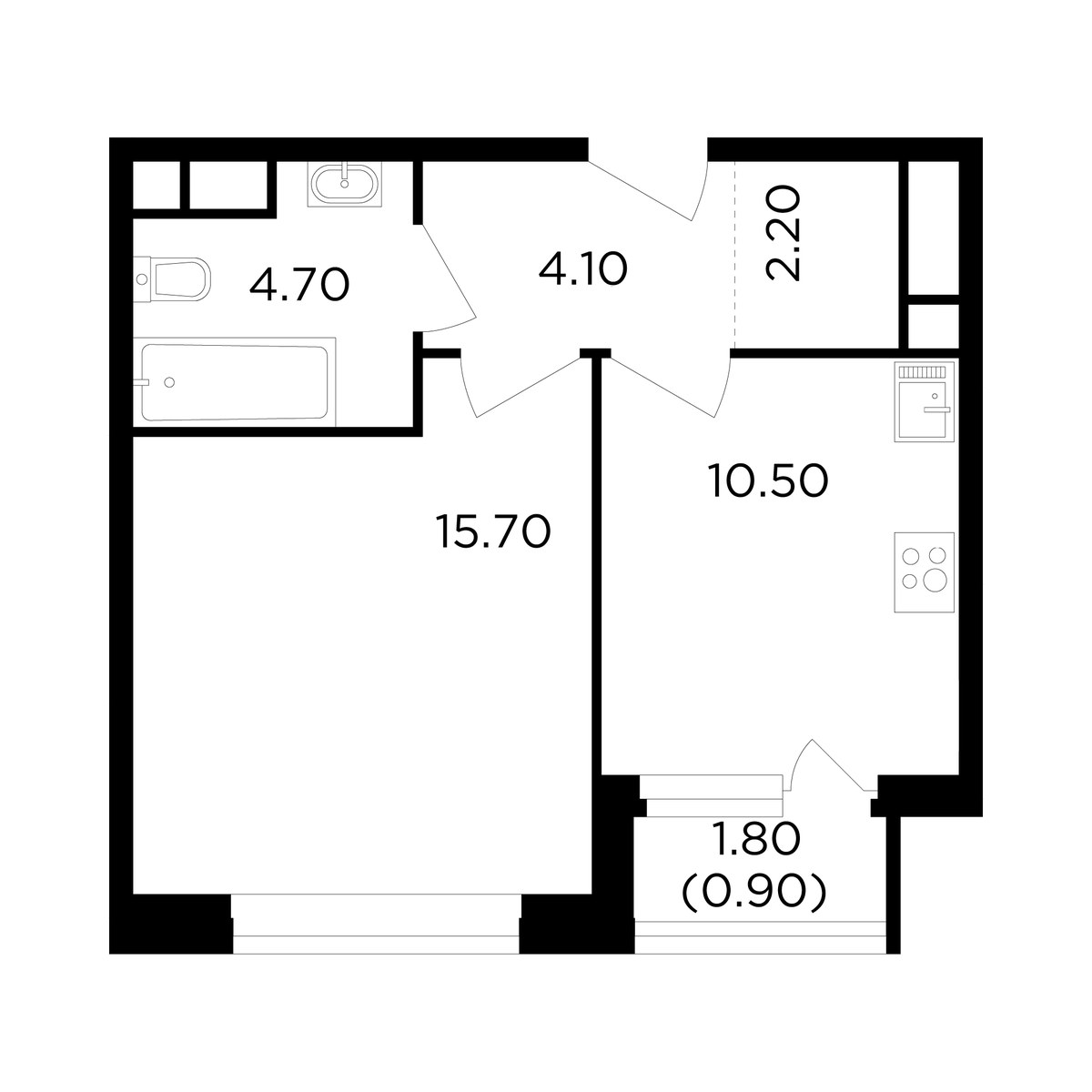 Планировка 38.1 м²
