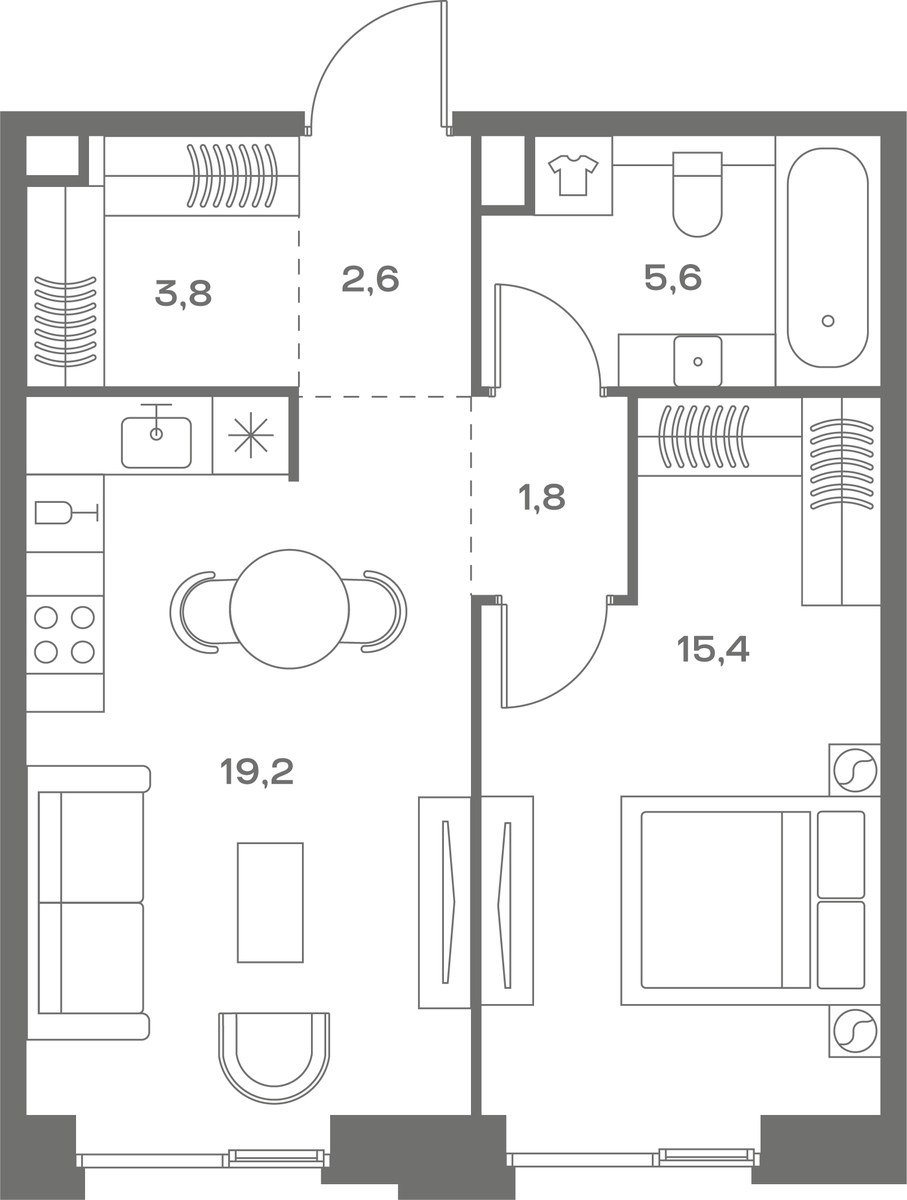 Планировка 48.4 м²