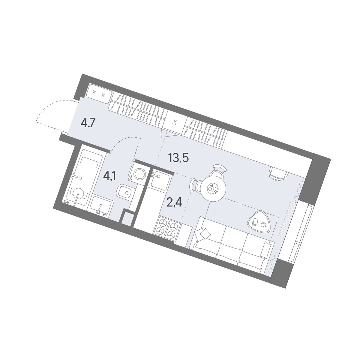 Планировка 24.7 м²