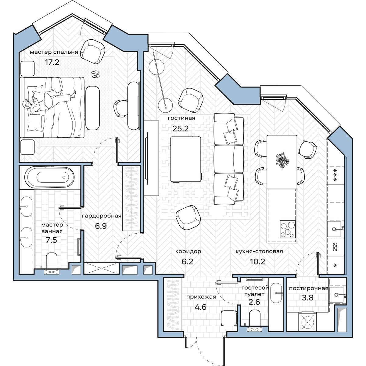 Планировка 84.2 м²