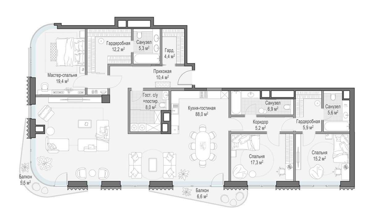 Планировка 205.4 м²