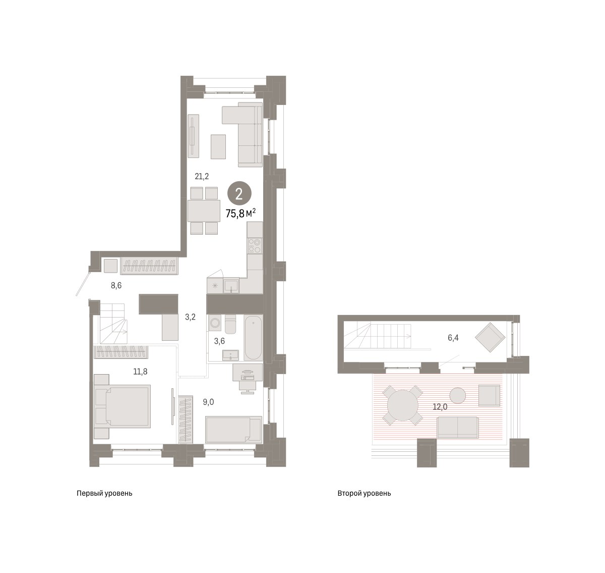 Планировка 75.8 м²