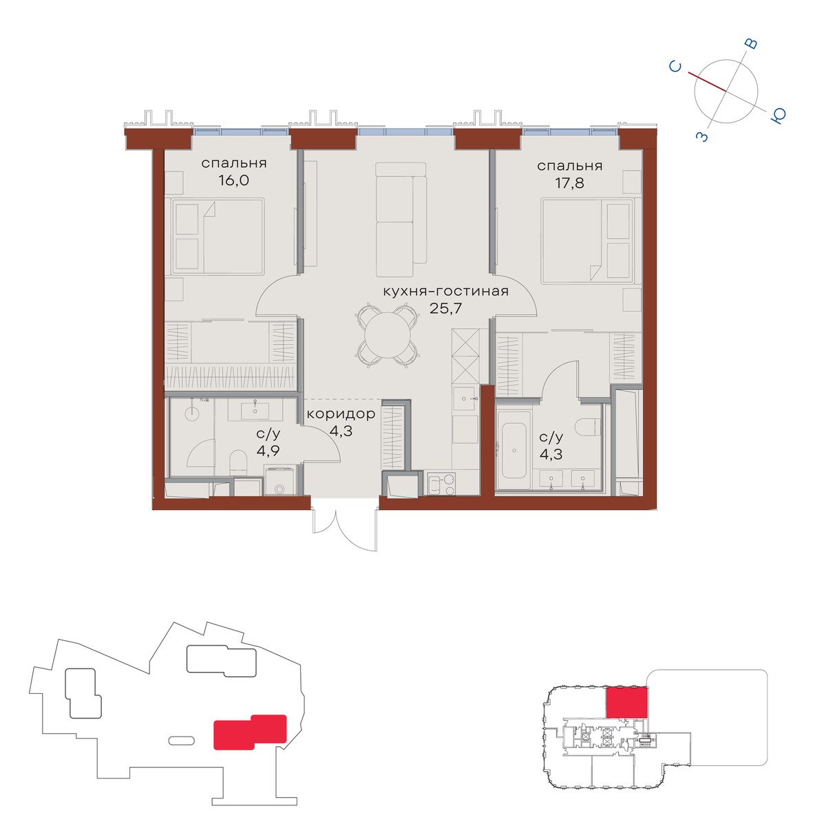 Планировка 73.0 м²