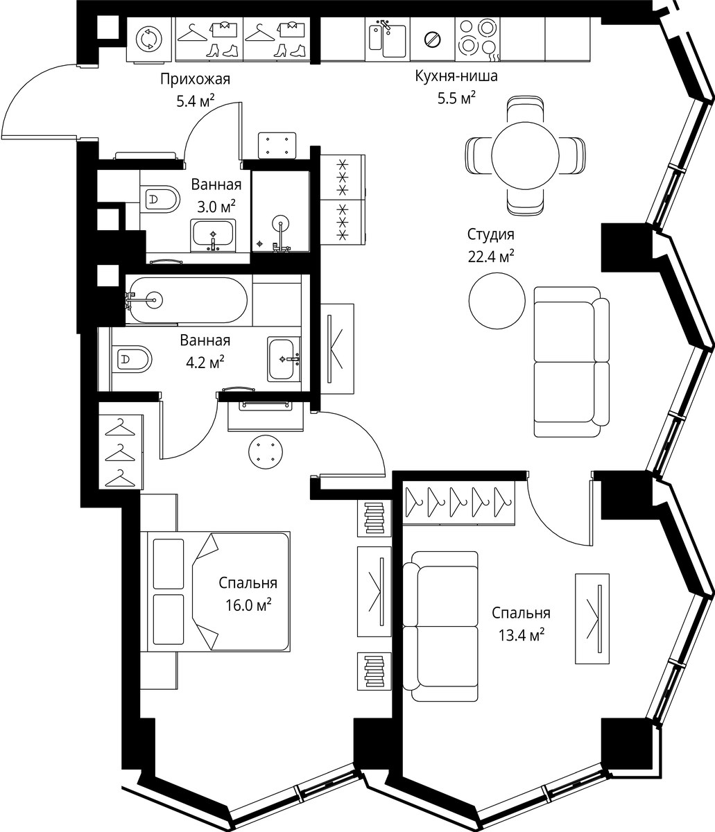 Планировка 69.9 м²