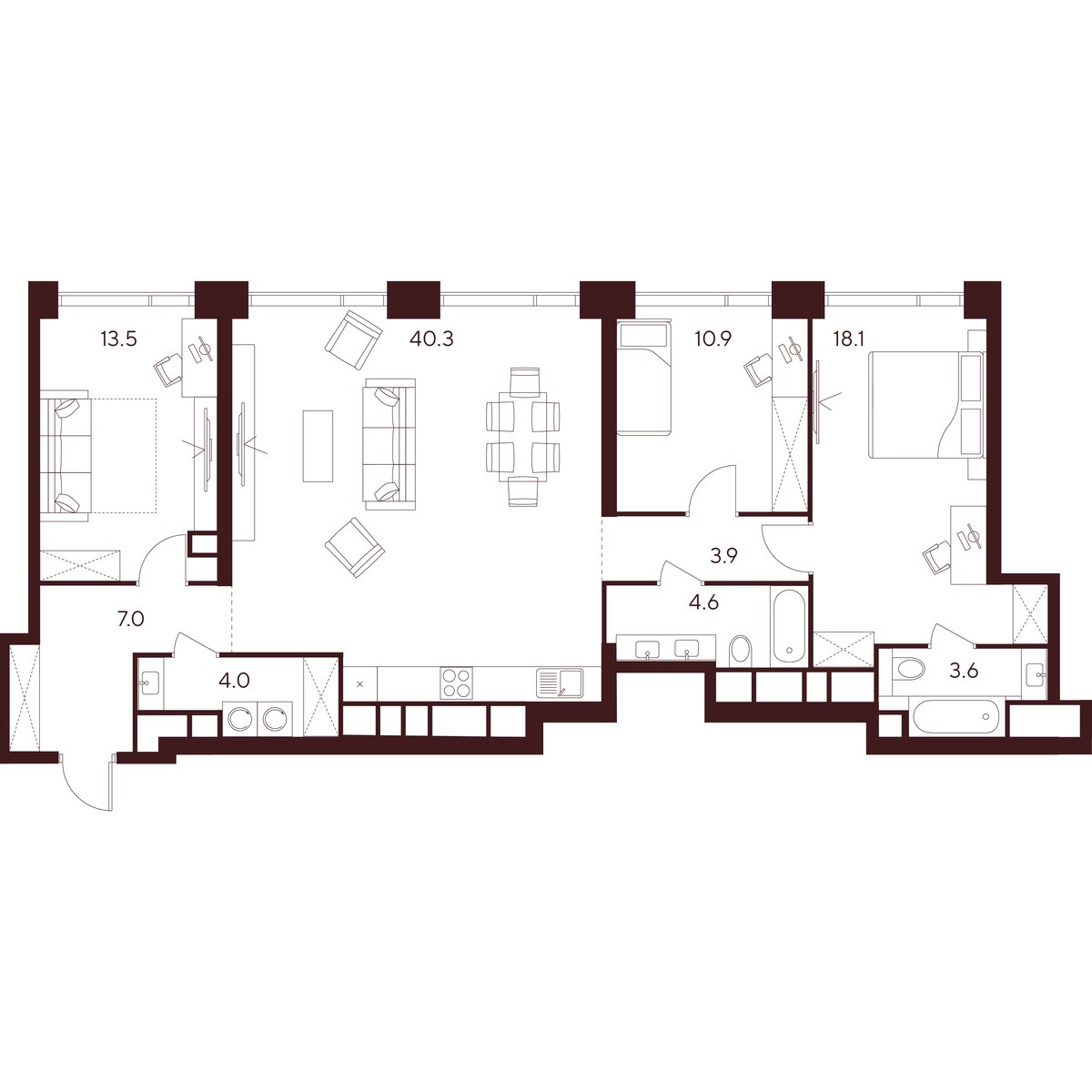 Планировка 105.9 м²