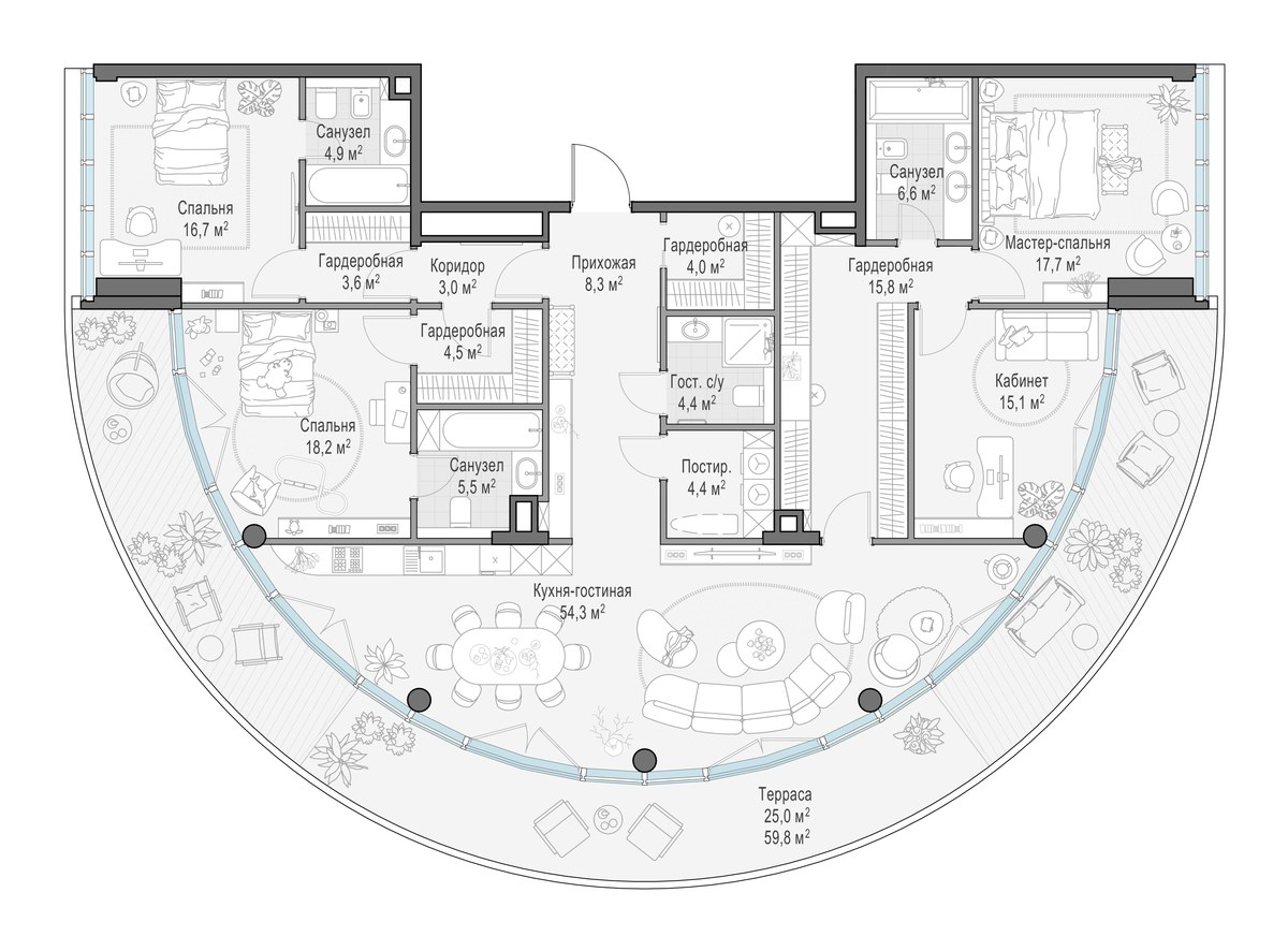 Планировка 194.4 м²