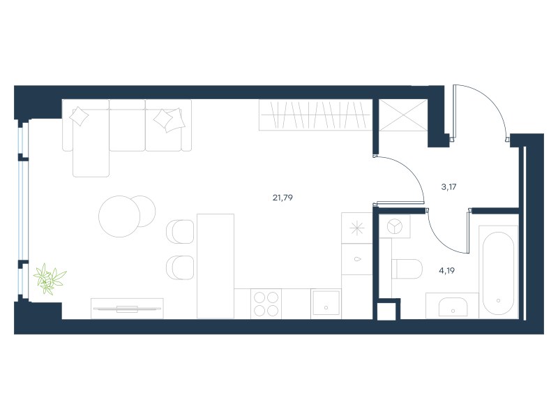 Планировка 29.15 м²