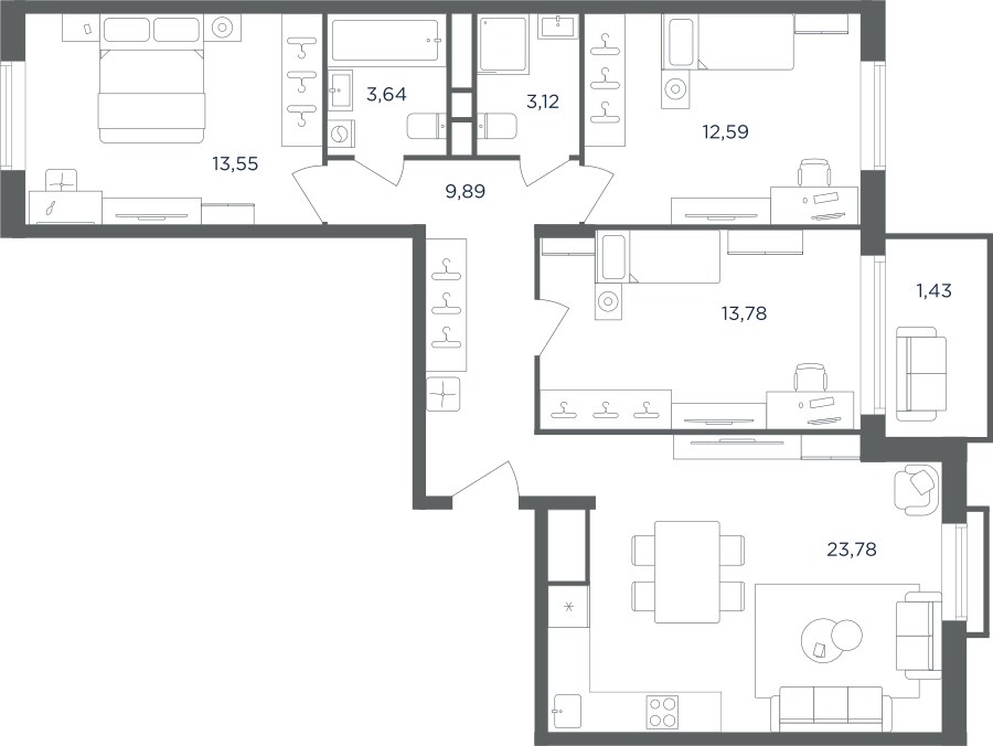 Планировка 82.5 м²