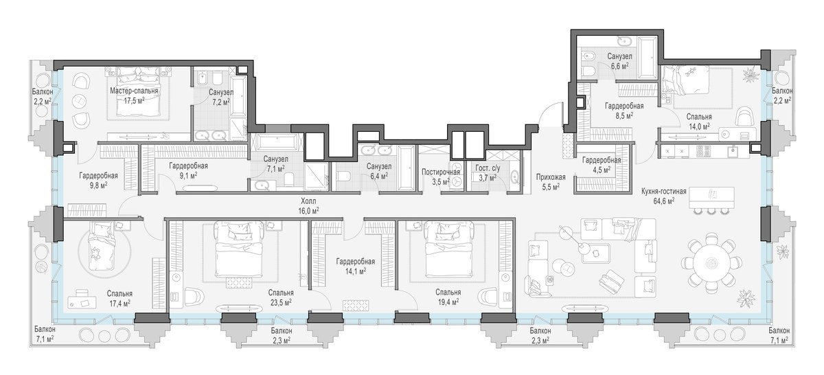 Планировка 264.2 м²