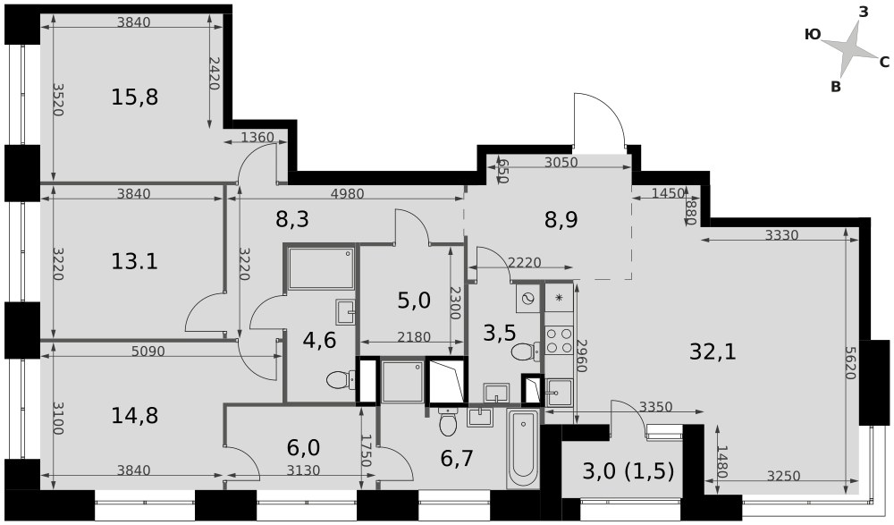 Планировка 120.3 м²