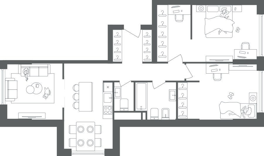 Планировка 86.5 м²
