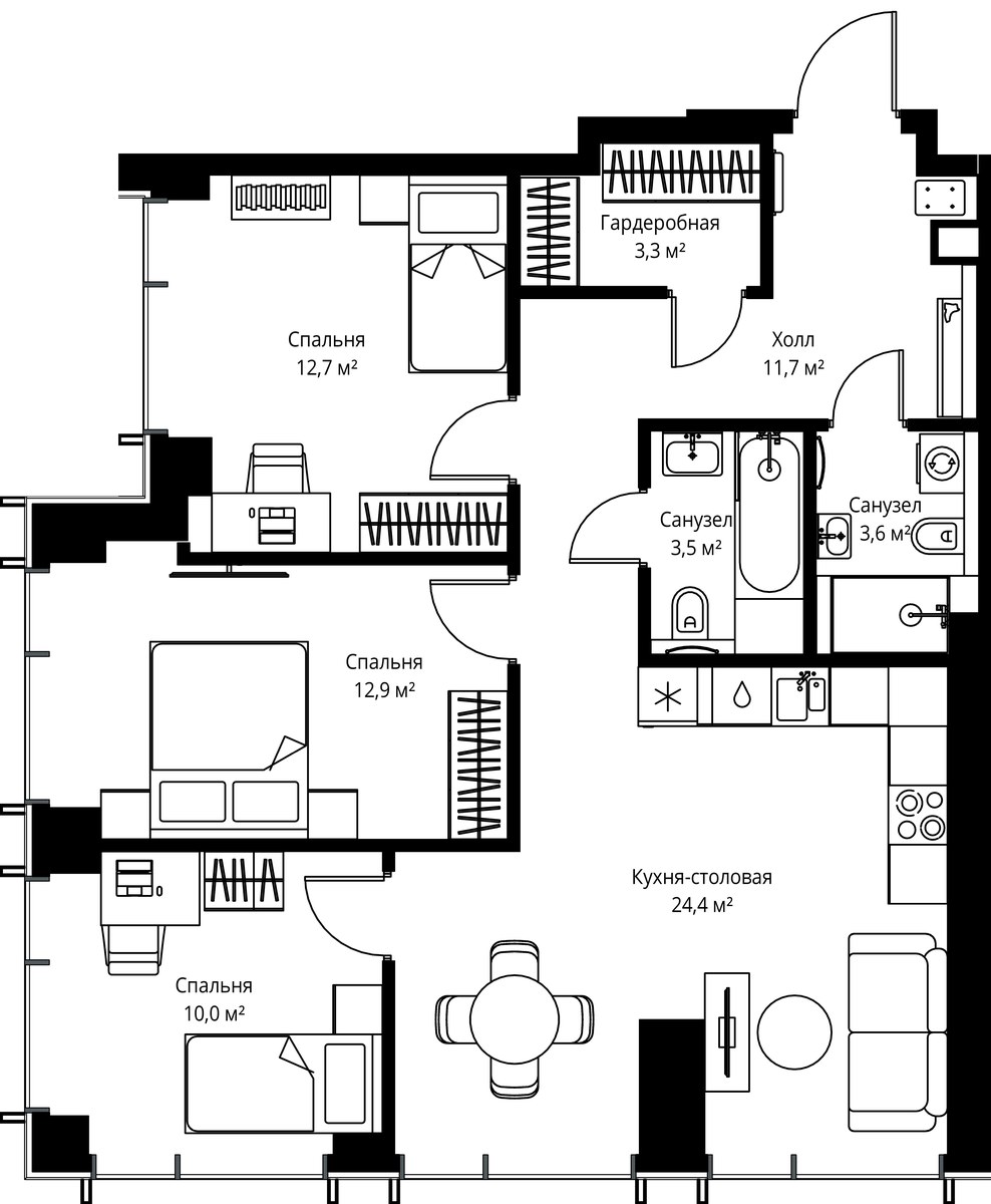Планировка 82.1 м²