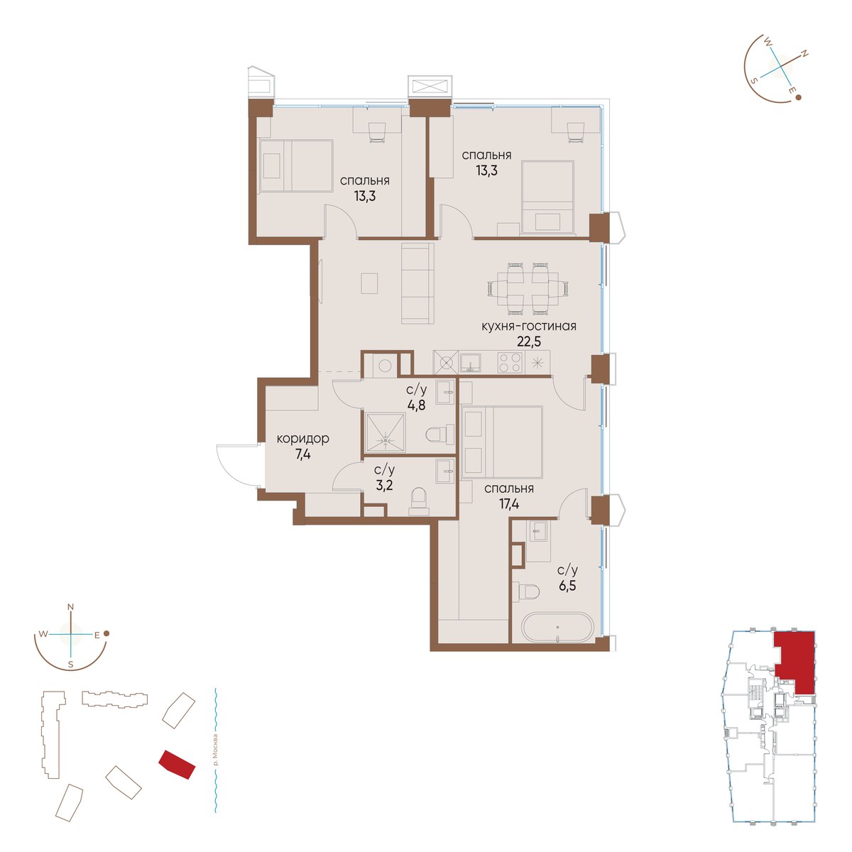 Планировка 88.4 м²