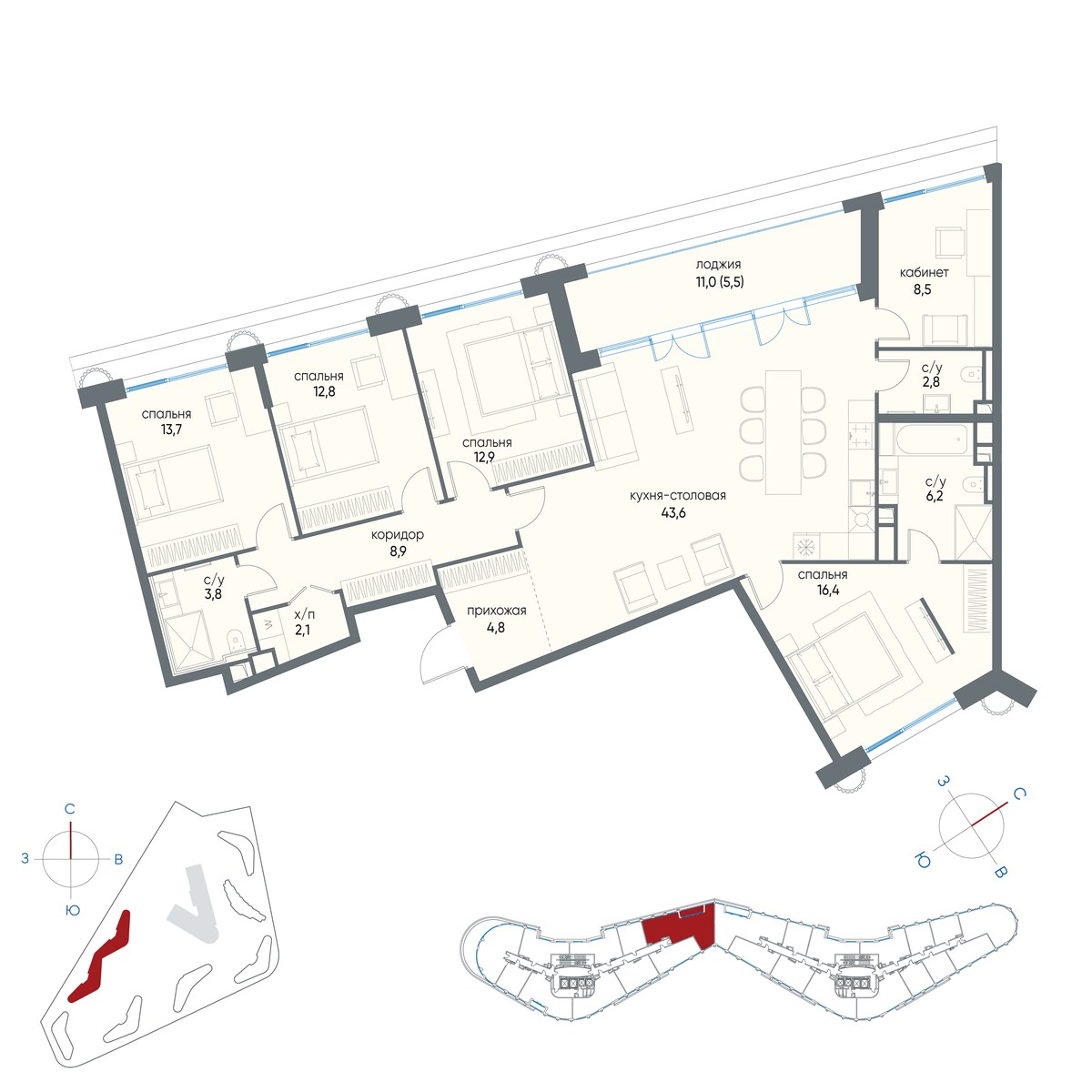 Планировка 142.0 м²