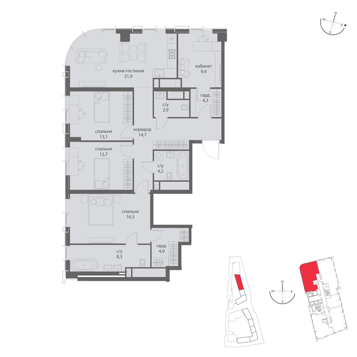 Планировка 112.9 м²
