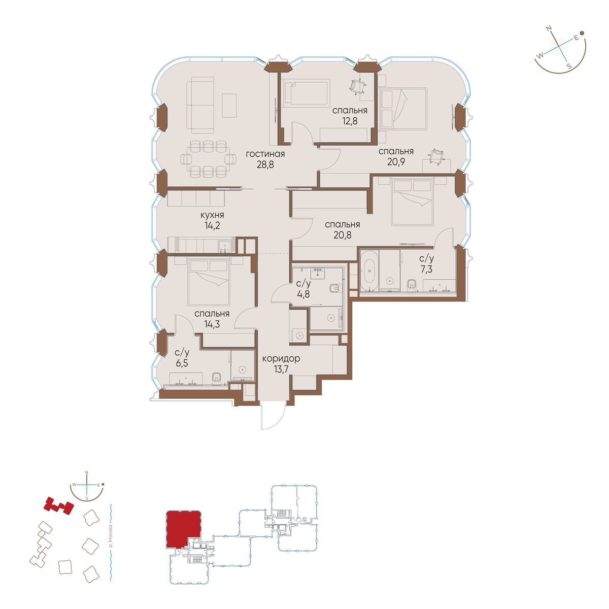 Планировка 144.1 м²