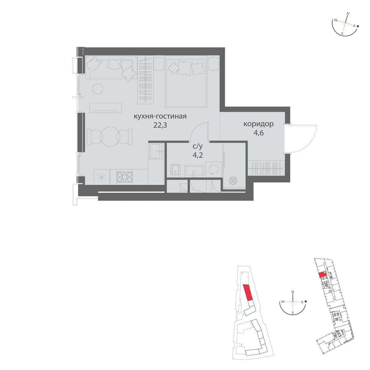 Планировка 31.1 м²
