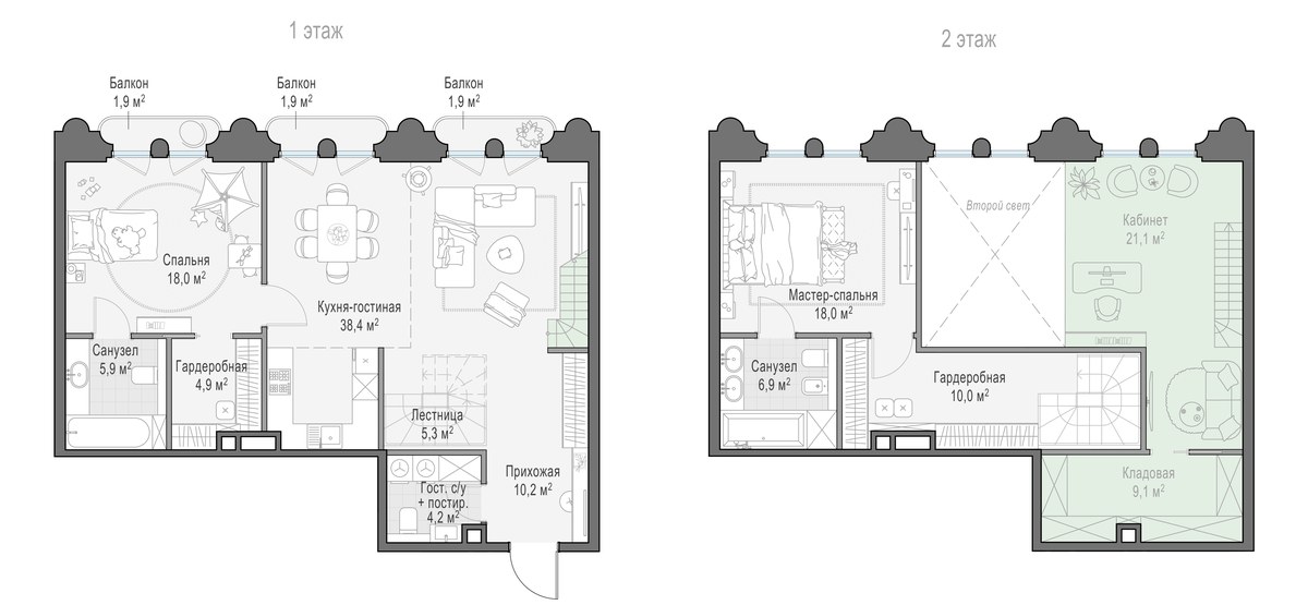 Планировка 123.9 м²