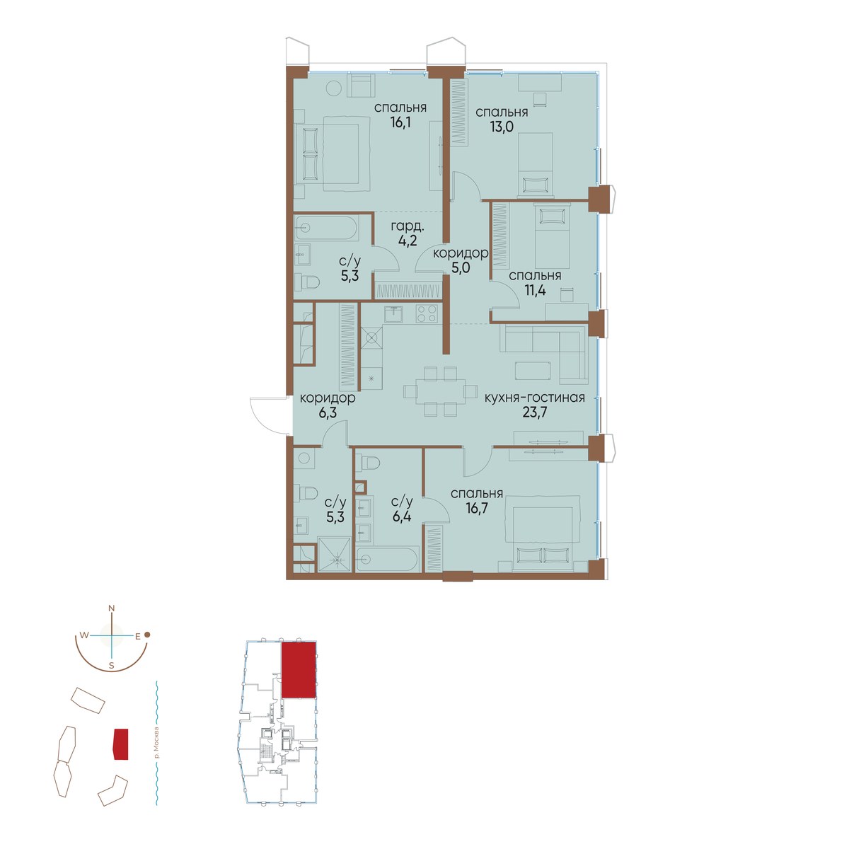 Планировка 113.4 м²