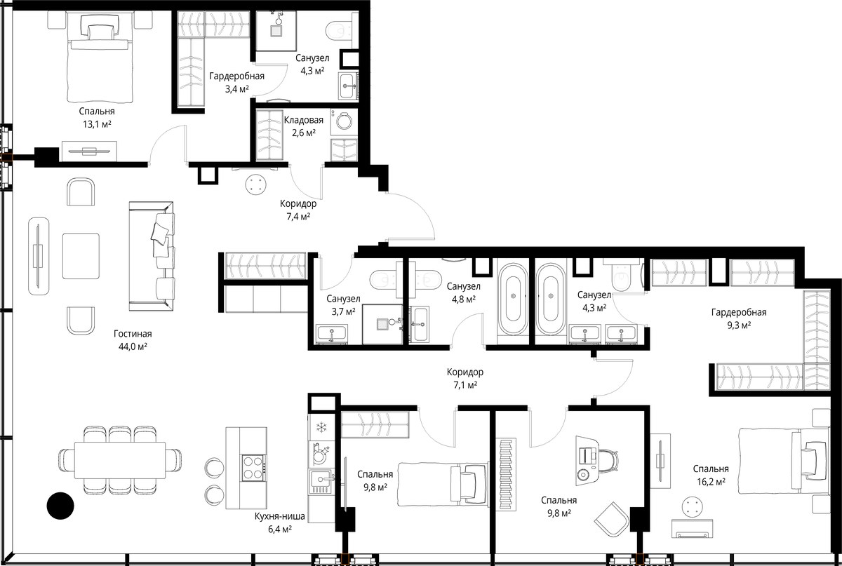 Планировка 146.2 м²