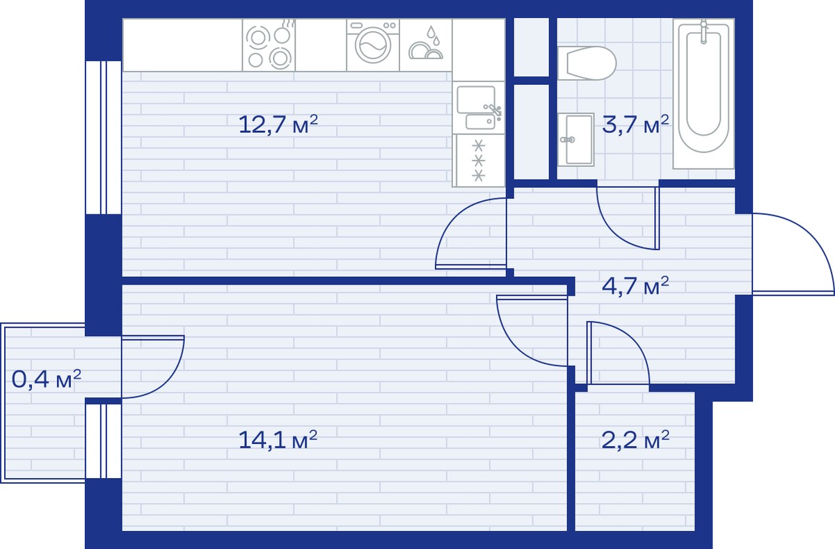 Планировка 38.0 м²