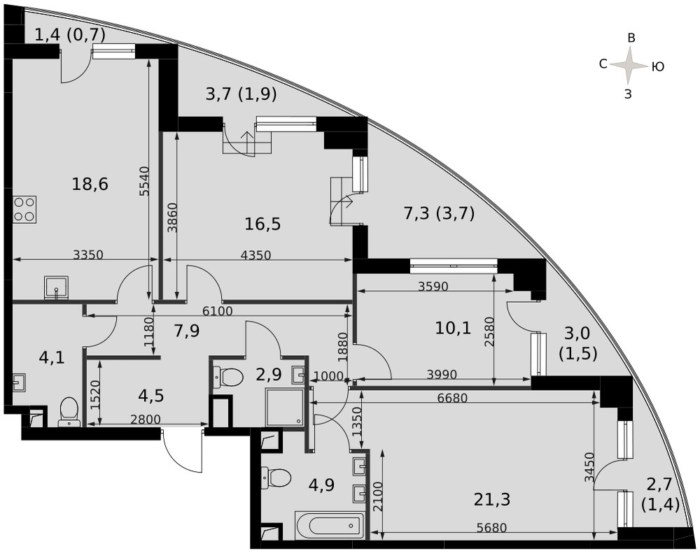 Планировка 99.5 м²