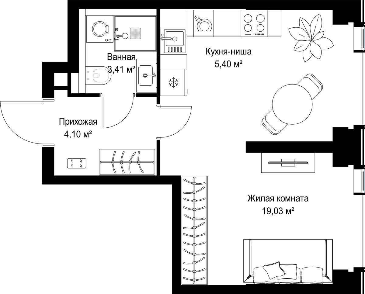 Планировка 31.94 м²