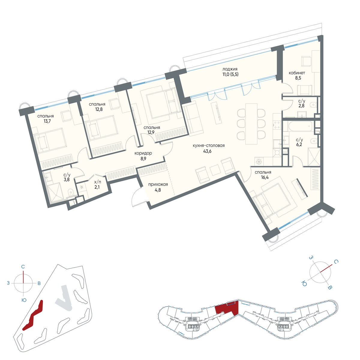 Планировка 142.0 м²