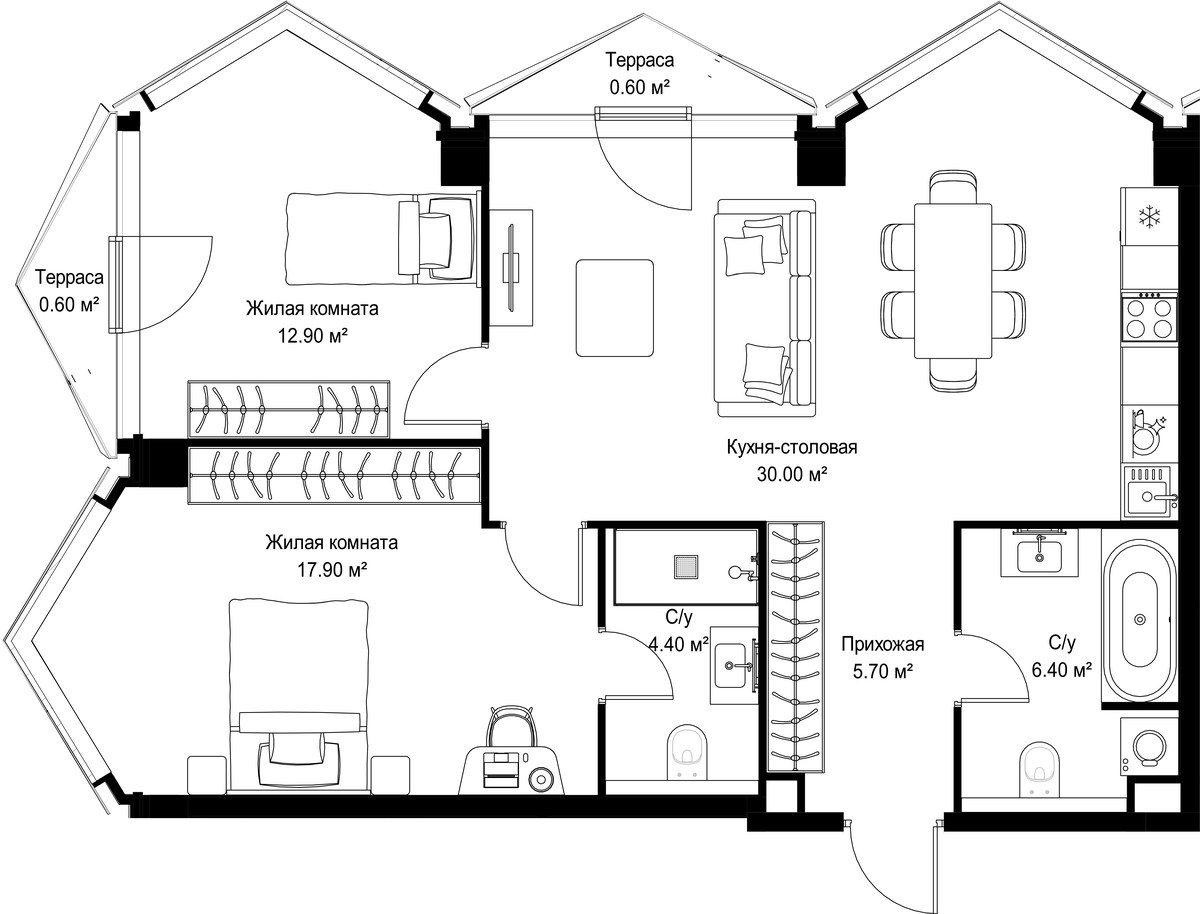 Планировка 78.5 м²