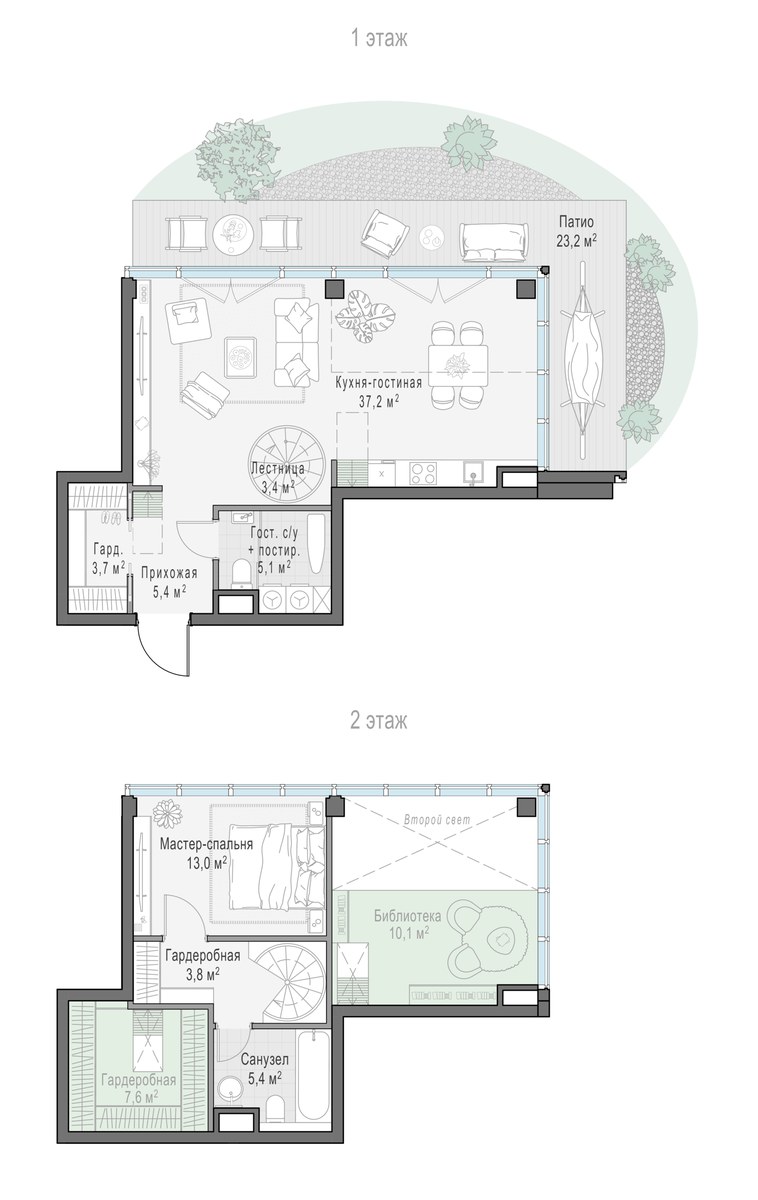 Планировка 77.6 м²