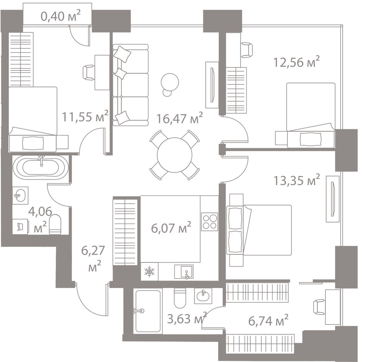 Планировка 81.1 м²