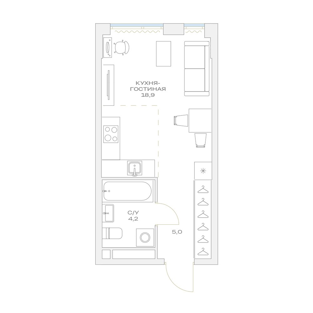Планировка 28.2 м²