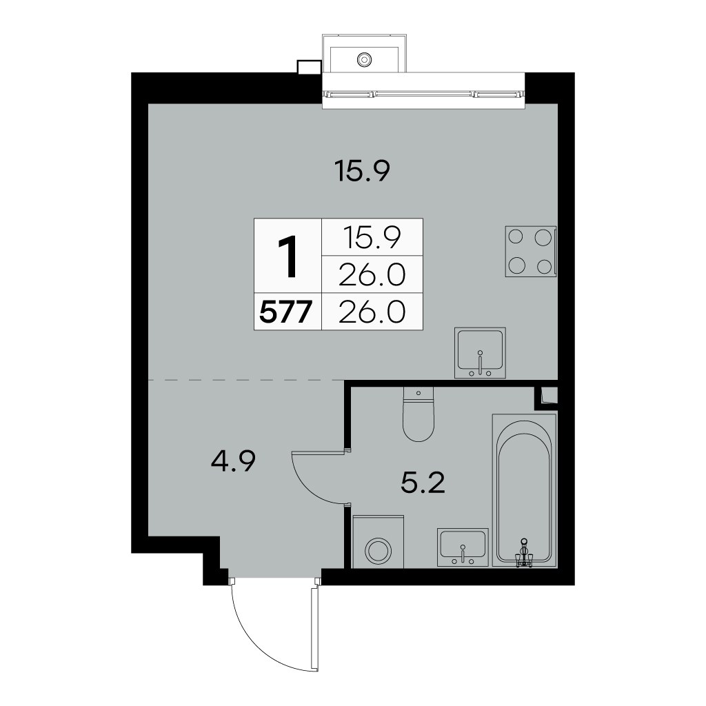 Планировка 26.0 м²